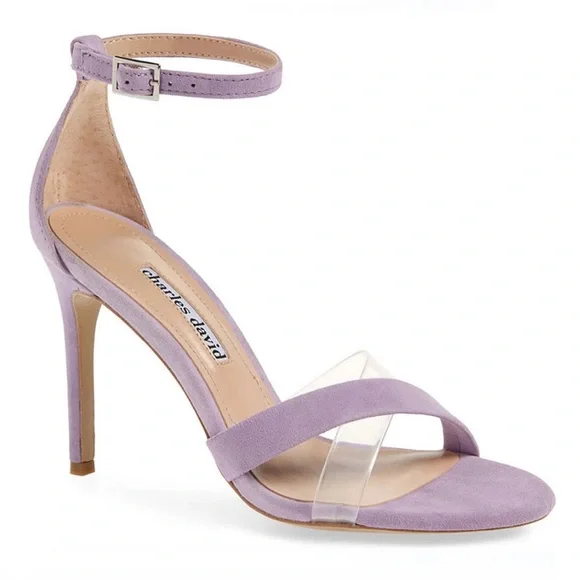 💜 NWB! Charles David Lilac Strappy Heels - Picture 1 of 9